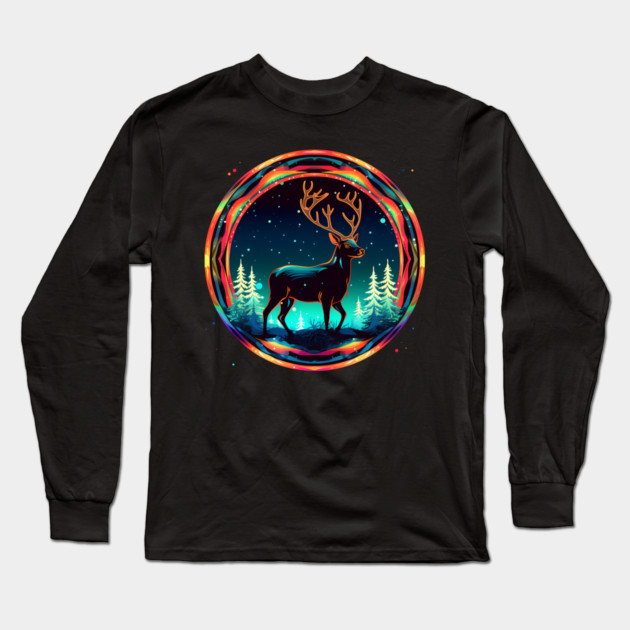 Deer in Xmas Glowing Ornament, Love Deers Long Sleeve T-Shirt by logiamerch