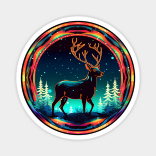 Deer in Xmas Glowing Ornament, Love Deers Magnet