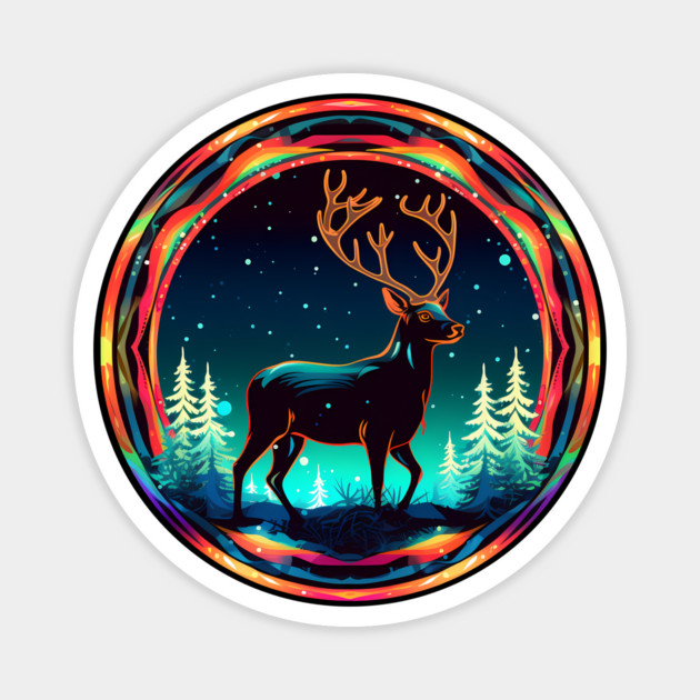 Deer in Xmas Glowing Ornament, Love Deers Magnet by logiamerch