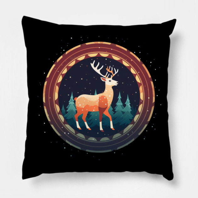 Deer in Ornament, Love Deers Pillow by logiamerch