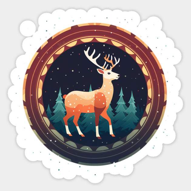 Deer in Ornament, Love Deers Sticker by logiamerch