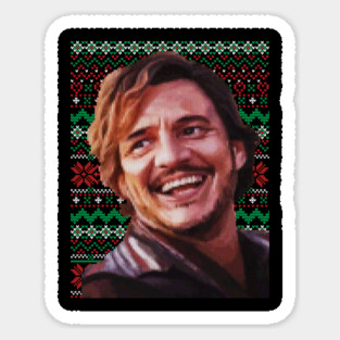 Nicolas Cage Pedro Pascal Meme - Ugly Xmas Part 2 Sticker