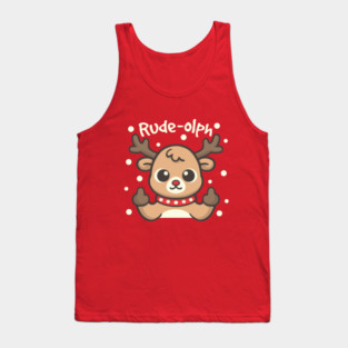 Rude olph ugly christmas sweater Tank Top