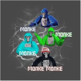 Gorilla Tag Monke Monke VR Gamer Posters and Art