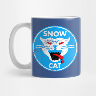 Snow Cat Vintage Decal Mug