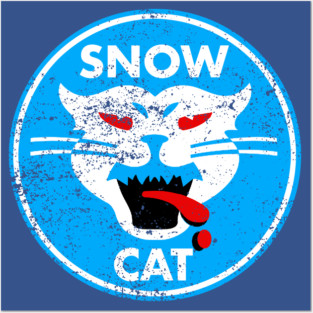 Snow Cat Vintage Decal Posters and Art