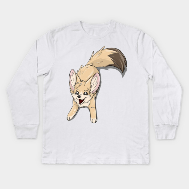 Happy Fennec Fox Kids Long Sleeve T-Shirt by Fennek