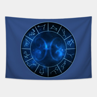 Pisces Zodiac Symbol Tapestry
