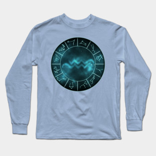 Aquarius Zodiac Symbol Long Sleeve T-Shirt