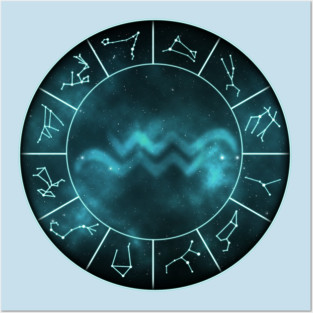 Aquarius Zodiac Symbol Posters and Art