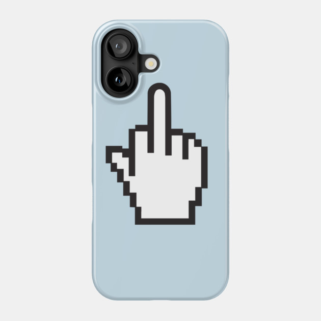 Pixelated Middle Finger T-Shirt Phone Case by dumbshirts