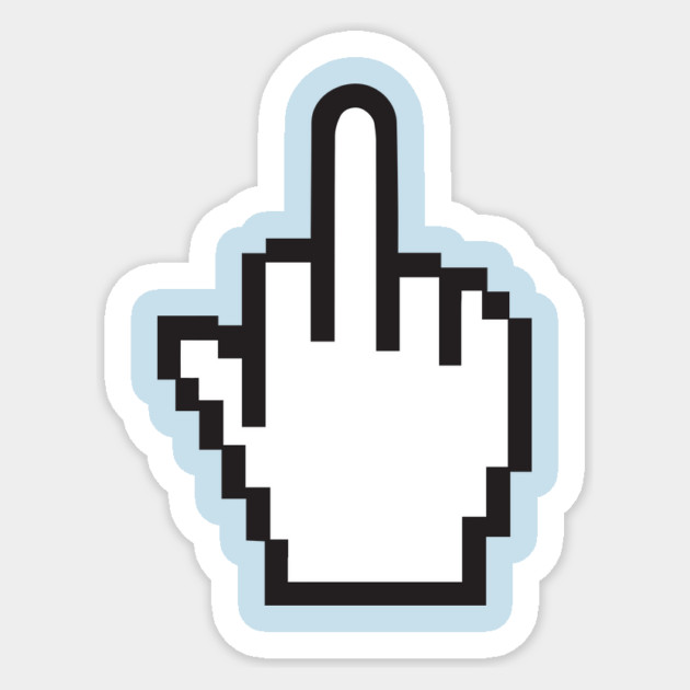 Pixelated Middle Finger T-Shirt Sticker by dumbshirts