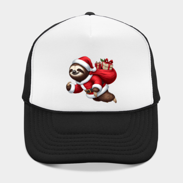 Festive Sloth Santa Christmas Xmas Holiday Funny by Frank Ring