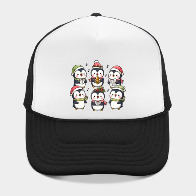 Festive Penguin Carolers Singing Christmas Cute Carols by Frank Ring