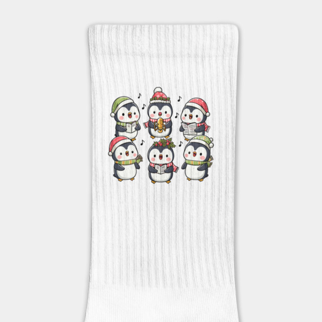 Festive Penguin Carolers Singing Christmas Cute Carols by Frank Ring