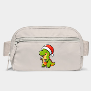 Cute Dino Santa Hat Xmas Cartoon Christmas Dinosaur Bag