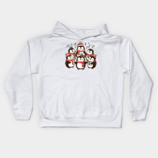 Festive Penguin Carolers Singing Christmas Cute Carols Kids Hoodie