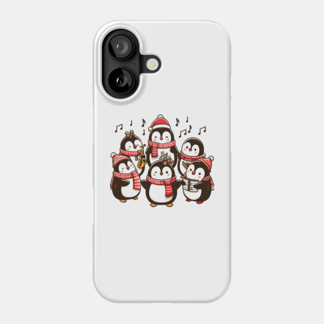 Festive Penguin Carolers Singing Christmas Cute Carols Phone Case by Frank Ring