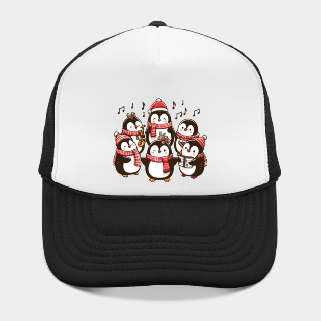 Festive Penguin Carolers Singing Christmas Cute Carols by Frank Ring