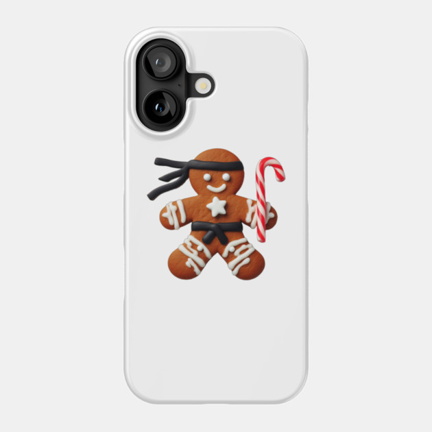 Funny Ninja Gingerbread Man Cookie Candy Cane Sword Phone Case by Frank Ring