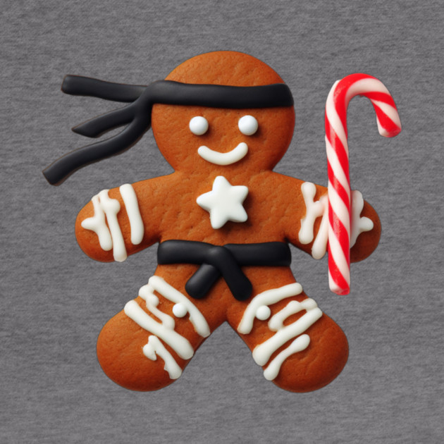 Funny Ninja Gingerbread Man Cookie Candy Cane Sword by Frank Ring