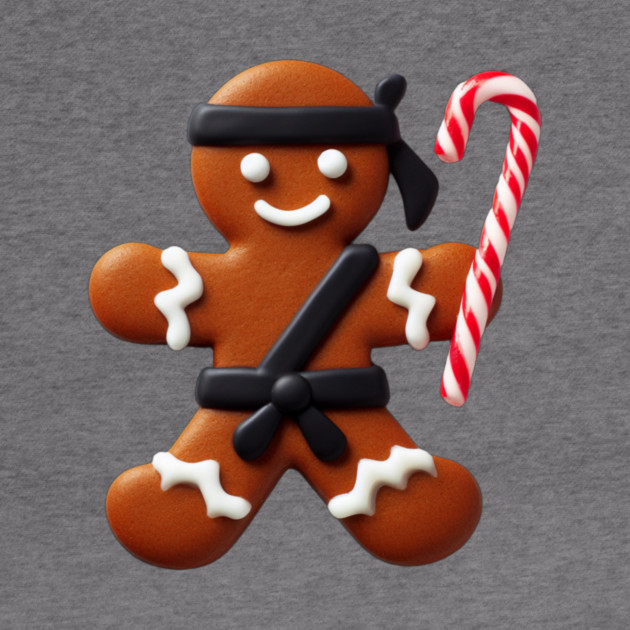 Funny Ninja Gingerbread Man Cookie Candy Cane Sword by Frank Ring