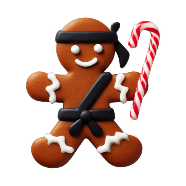 Funny Ninja Gingerbread Man Cookie Candy Cane Sword by Frank Ring