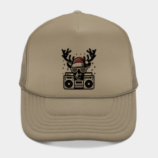 Retro Christmas Reindeer Santa Hat Hat