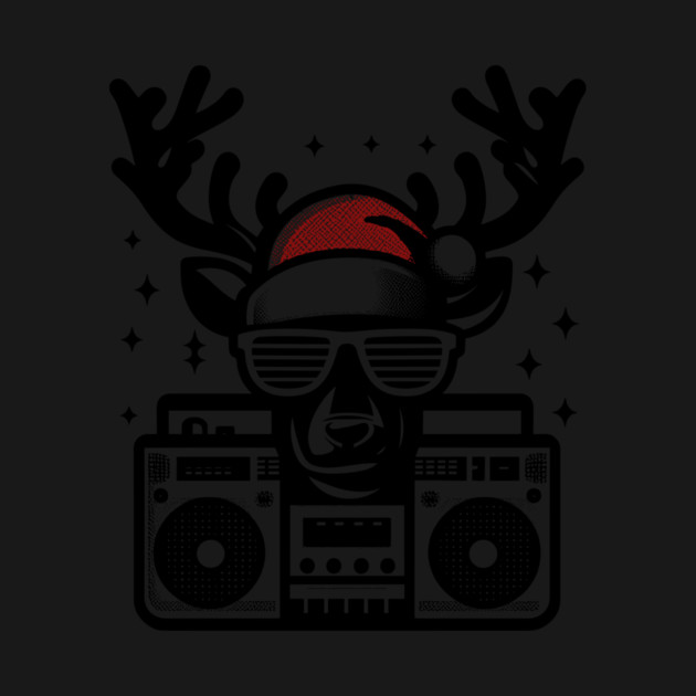 Retro Christmas Reindeer Santa Hat by Frank Ring
