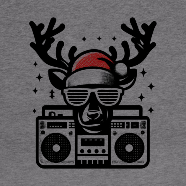 Retro Christmas Reindeer Santa Hat by Frank Ring