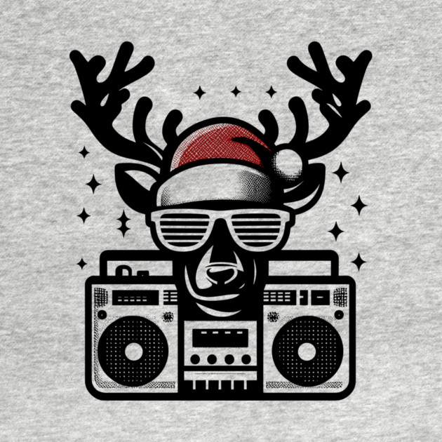 Retro Christmas Reindeer Santa Hat by Frank Ring