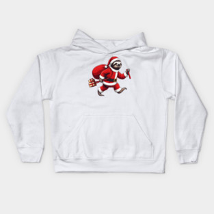 Festive Sloth Santa Christmas Xmas Holiday Funny Kids Hoodie