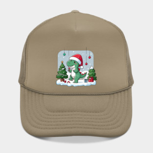 Cute Dino Santa Hat Xmas Cartoon Christmas Dinosaur Hat
