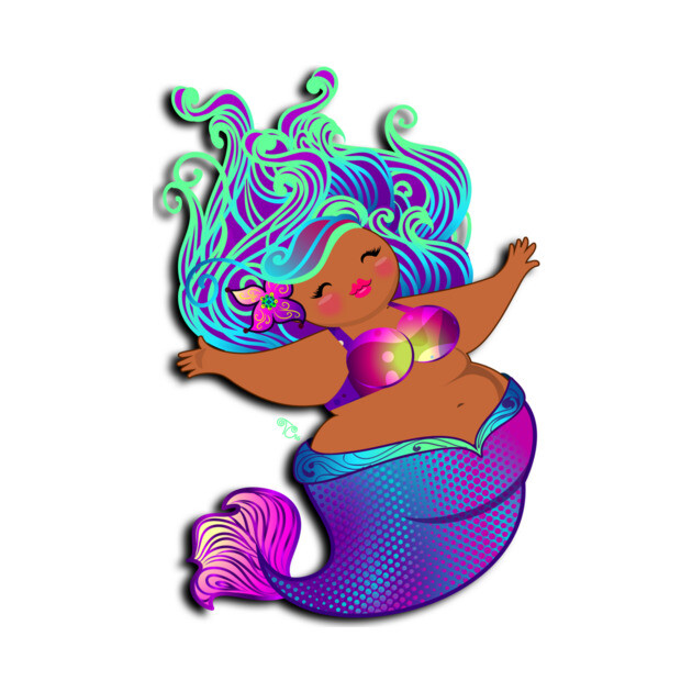 Purple Chubby Mermaid by Toni Tees