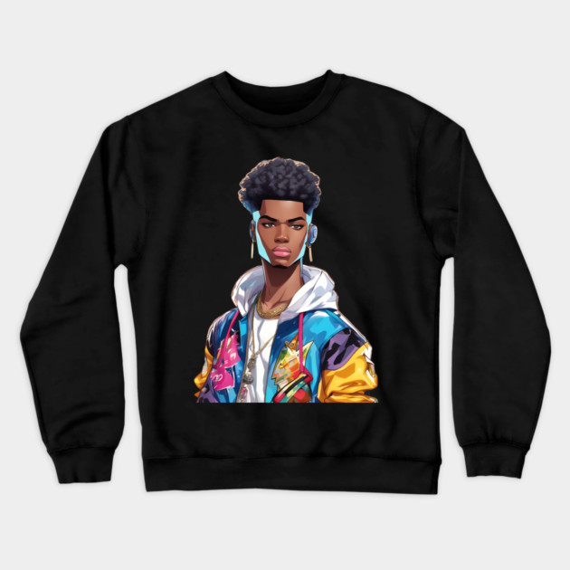 Afro Hip Hop Crewneck Sweatshirt by animegirlnft
