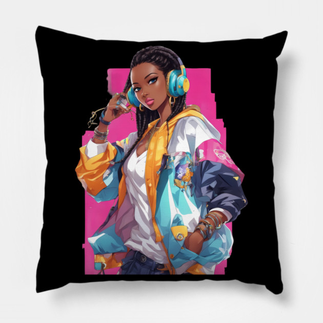 DJ Hip Hop Pillow by animegirlnft