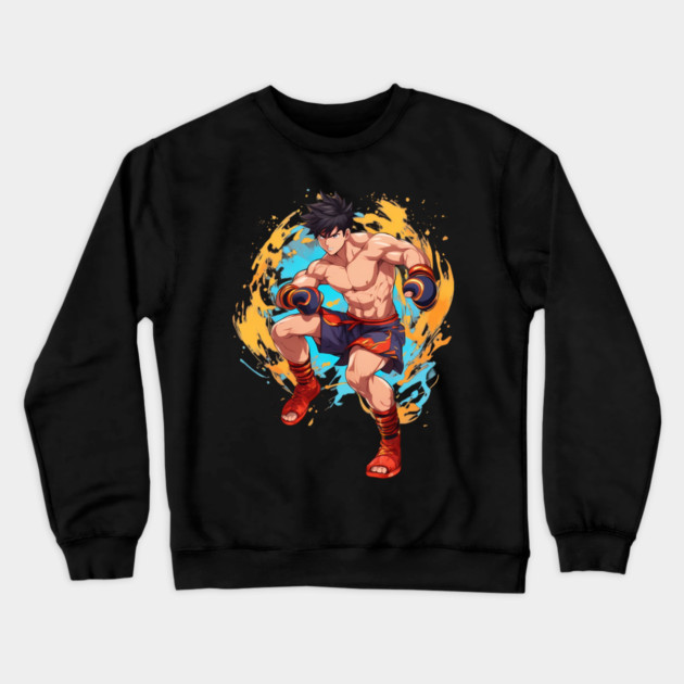 Muay Thai Fighter Crewneck Sweatshirt by animegirlnft