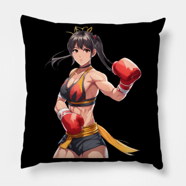 MMA Female Fighter Pillow by animegirlnft
