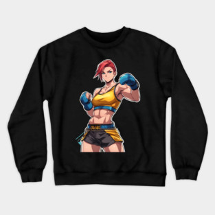Kick Boxing Girl Crewneck Sweatshirt