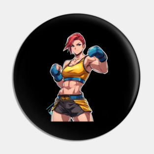 Kick Boxing Girl Pin