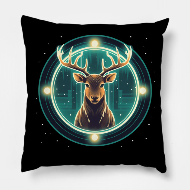Deer in Ornament, Love Deers Pillow by logiamerch