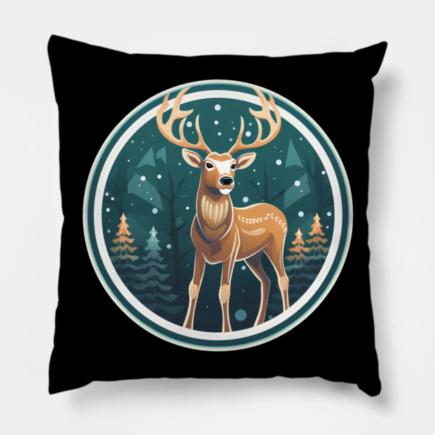 Deer in Ornament, Love Deers Pillow by logiamerch