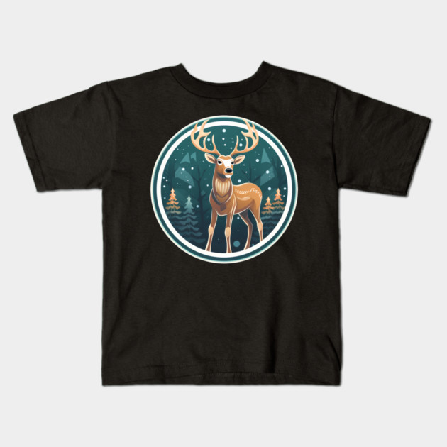 Deer in Ornament, Love Deers Kids T-Shirt by logiamerch