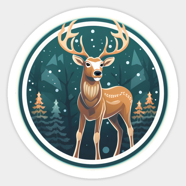 Deer in Ornament, Love Deers Sticker by logiamerch