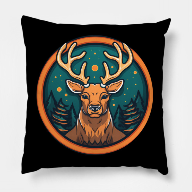 Deer in Ornament, Love Deers Pillow by logiamerch
