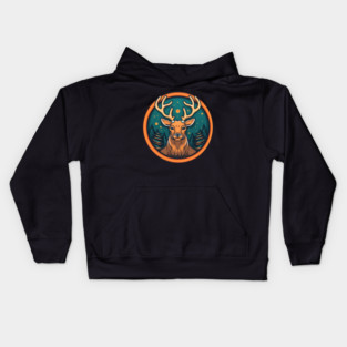 Deer in Ornament, Love Deers Kids Hoodie