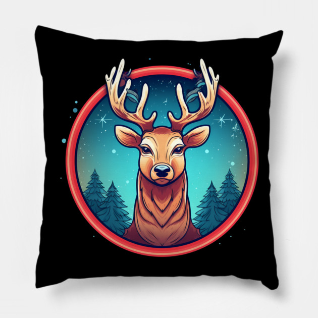 Deer in Ornament, Love Deers Pillow by logiamerch