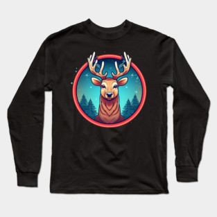Deer in Ornament, Love Deers Long Sleeve T-Shirt