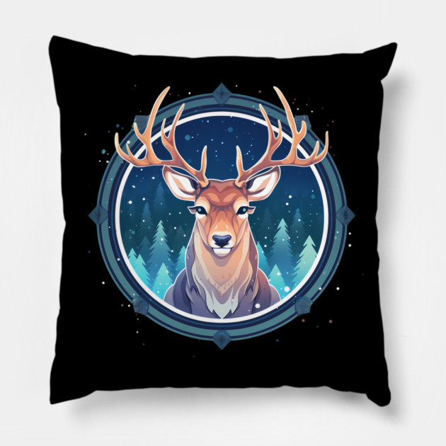 Deer in Ornament, Love Deers Pillow by logiamerch