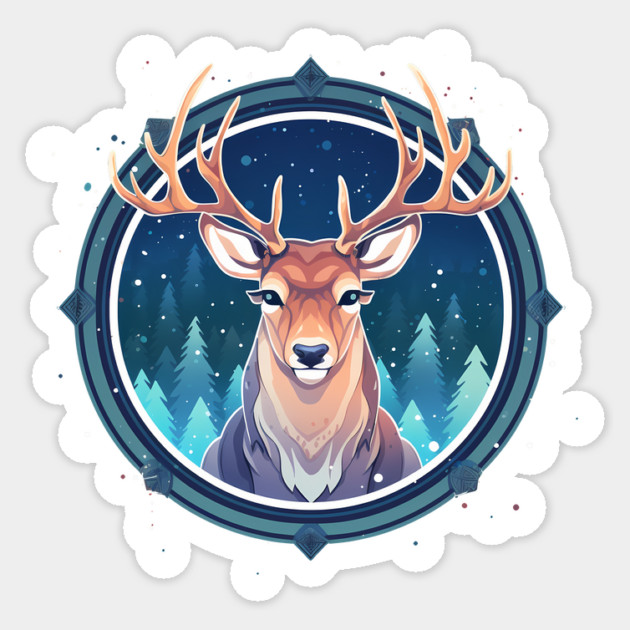 Deer in Ornament, Love Deers Sticker by logiamerch